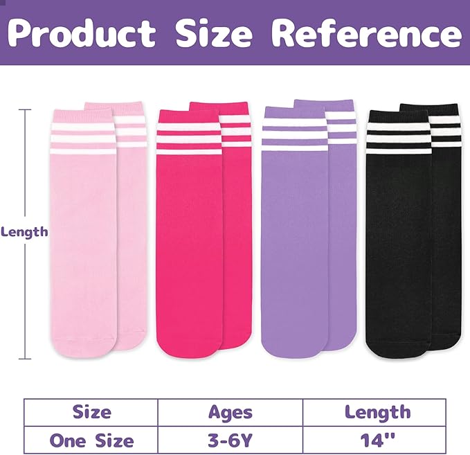 Olreco Toddler Soccer Socks Kids Baseball Socks Youth Softball Sock for Girls Boys Football Sock Boys Athletic Accessories