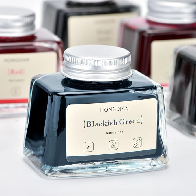 Asvine Hongdian Fountain Pen Bottled Ink Blackish Green, 60ml Fountain Pen - Image 5