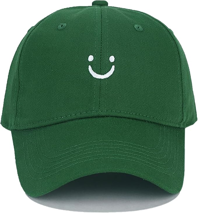 Umeepar Smile Face Baseball Cap for Women Men Adjustable Low Profile Unstructured Cotton Dad Hat