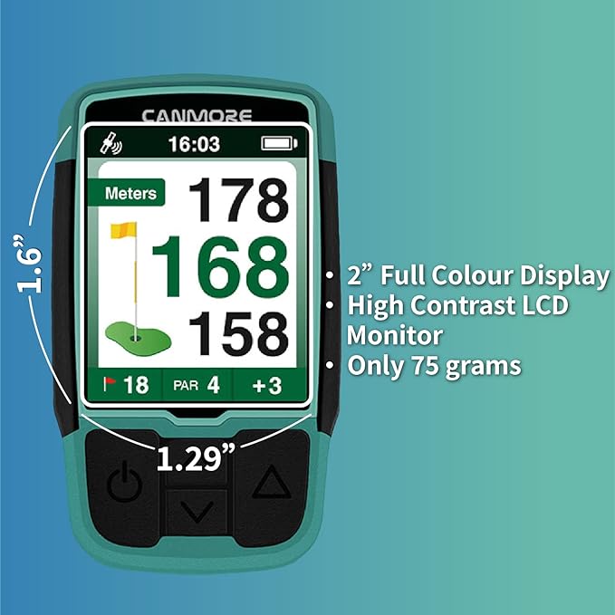 CANMORE HG200 Golf GPS - (Turquoise) Water Resistant Full Color Display with 41,000+ Essential Golf Course Data and Score Sheet - Free Courses Worldwide