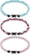 Junkin Baseball Necklaces Three Braided Rope Titanium Necklace for Fans Team Gifts Boys Men Player Softball Sports