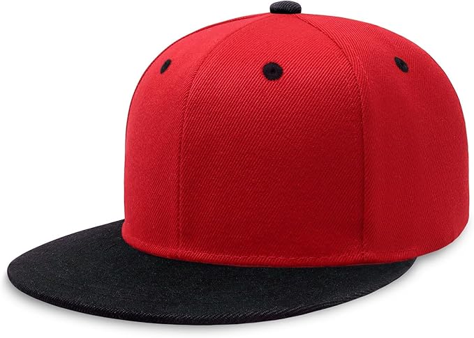 CHOK.LIDS Flat Bill Visor Classic Snapback Hat Blank Adjustable Brim High Top End Trendy Color Style Plain Tone Baseball Cap
