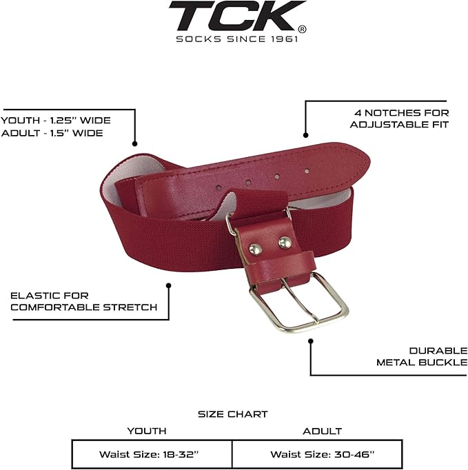TCK Softball Baseball Belt Youth and Adult Sizes