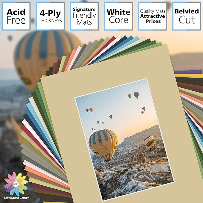 Mat Board Center, 8x10 for 5x7 Mix Color Picture Mat Sets - Image 2