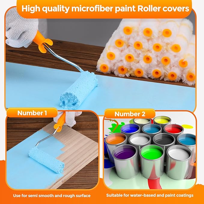 Leumoi 160 Pcs 4 Inch Paint Roller Covers - Image 4