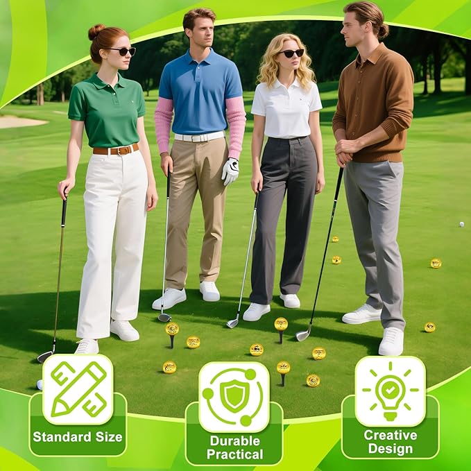 MiniInflat 18 Pcs Funny Golf Balls Gifts Set 12 Humor Golf Balls and 6 Tees for Men Women Coworkers Employees Golfers Birthday Retirement