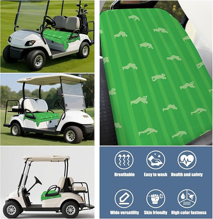 Golf Cart Seat Covers, Golf Cart Seat Towel Blanket for 2-Seat Golf Carts, Breathable Golf Cart Seat Cushions Golf Club Car Accessories 51'' x 31''
