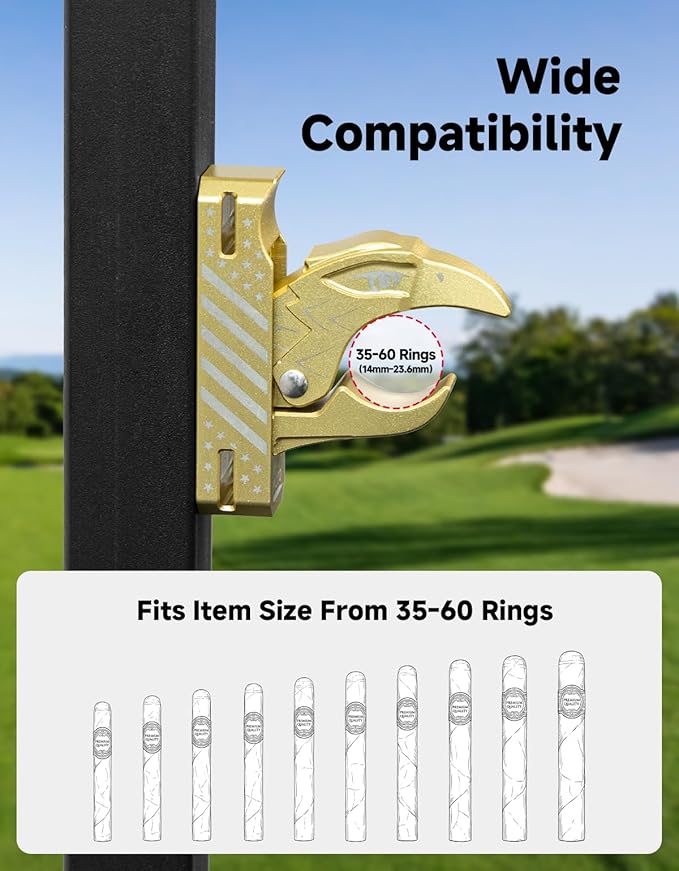 KEMIMOTO Magnetic Holder for Golf Cart, Universal Fit for 35-60 Ring, Powerful Magnetic Hold, Stylish Design, Gold