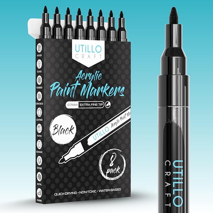Utillo Craft Black Extra Fine Paint Pens by UtilloCraft