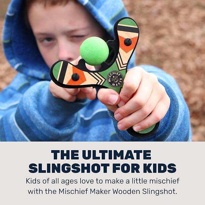 Mighty Fun! - Mischief Maker® Wooden Slingshot - Classic Series - Real Wood - Image 2