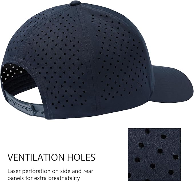 BASSDASH UPF 50+ Quick Dry Baseball Cap Water Resistant Laser Cut Mesh Snapback Hat for Men Women Fishing Hiking FH14