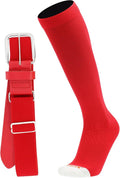MadSportsStuff Softball or Baseball Socks and Belt Combo - Youth and Adult Sizes Boys and Girls Men and Women