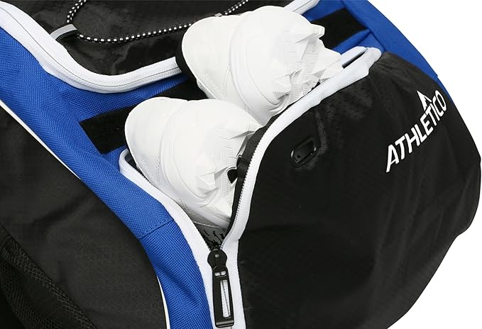 Athletico Baseball Bat Bag - Backpack for Baseball, T-Ball & Softball Equipment & Gear for Youth and Adults | Holds Bat, Helmet, Glove, & Shoes |Shoe Compartment & Fence Hook