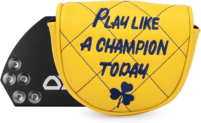 Golf Headcovers Play Like A Champion Today Golf Club Head Covers Advanced Embroidery Premium Leather Driver Headcovers Fairway Wood Covers Hybrid Cover Golf Mallet Putter Cover for DF3 OZ1