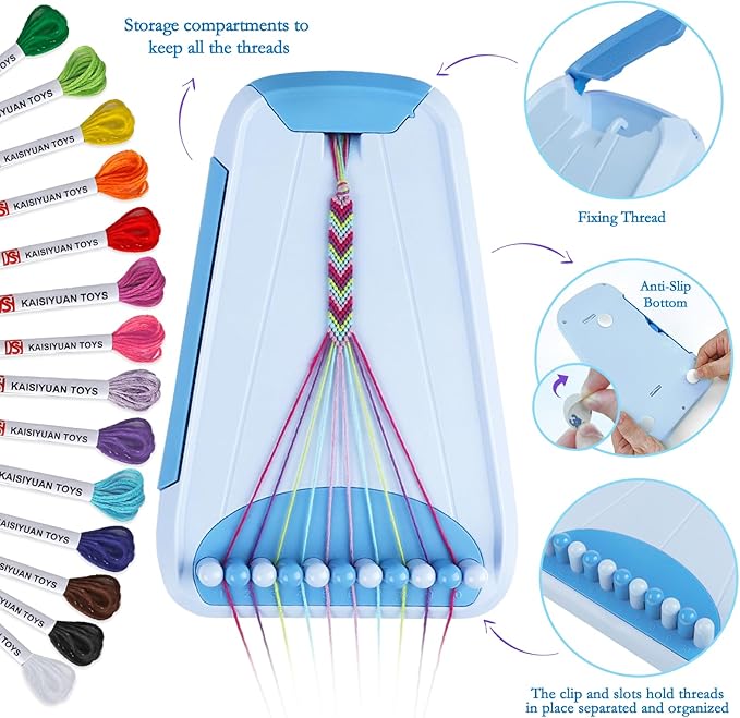 Friendship Bracelet Making Kit for Girls, Arts and Crafts Bracelets String - Image 2