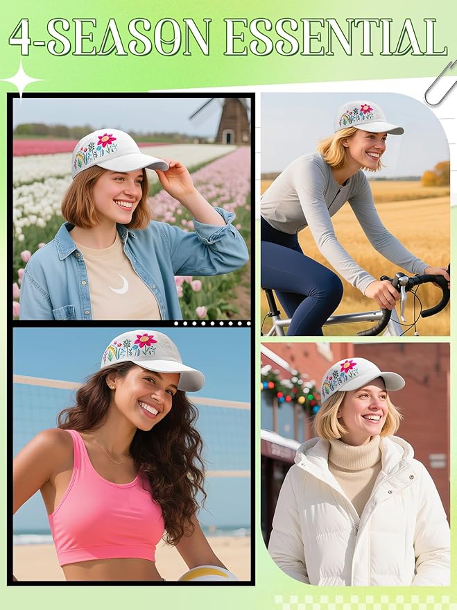 Biggun Trendy Embroidered Baseball Cap for Girls Women Men - Adjustable Soft Breathable Hats for Casual Wear