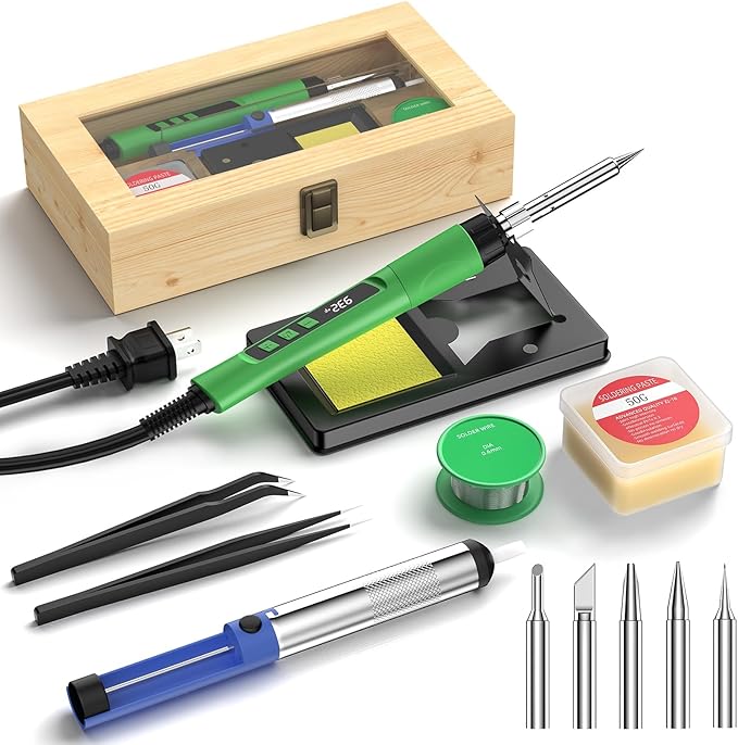 Soldering Iron Kit, 190W Soldering Gun, 110V LED Solder Kit by Crtsweker