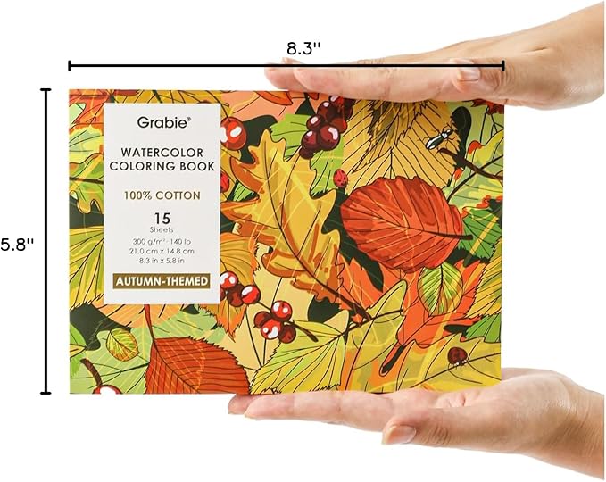 Grabie Watercolor Coloring Book, 15 Sheets A5, Watercolor Book - Image 7