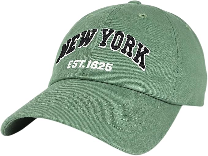 Elidan NY Dad Hat New York EST.1625 Cotton Cap, Adjust Buckle Strap, Unstructured Low-Profile NY Baseball Cap for Men & Women