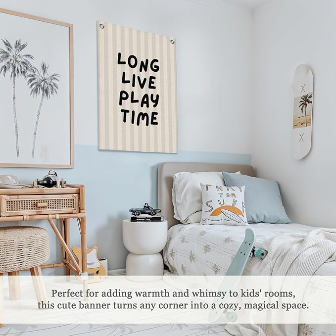 Toddler Boy Room Decor, Long Live Playtime Canvas Banner，Boy Nursery Decor Wall - Image 4