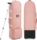 DAREKUKU Golf Travel Bags for Airlines with Adjustable Support Rod and Detachable Shoulder Straps, Hard case Top Soft Foldable Golf Club Travel Covers