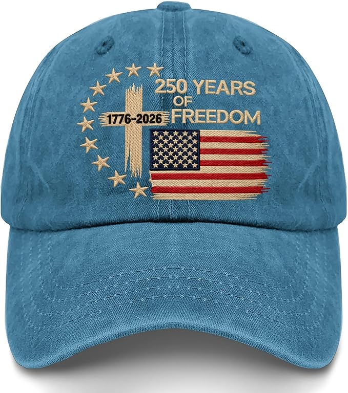 US 250 Years Freedoms 1776-2026 250th Birthday Embroidered Hats Garde Cap for Him