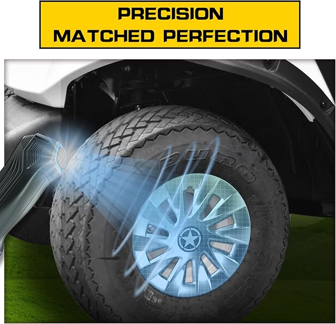 8 Inch Golf Cart Hub Caps Wheel Covers for EZGO Yamaha Club Car Accessories, 4PCS Snap-On Plastic Hubcaps Chrome Finish 8" Wheel Covers Rim Cover Tire Hub Cap Hubcap Golf Cart, Glittering Silver