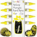 4 Dual Tip Yellow Paint Pen Metallic by Funcils