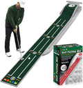 Mini Golf Putting Mat - Indoor/Outdoor with Ball Return Alignment Guide & Durable Velvet Crystal Mat Golf Accessories for Men Enjoy Speedy Wrinkle-Resistant Putting Fun