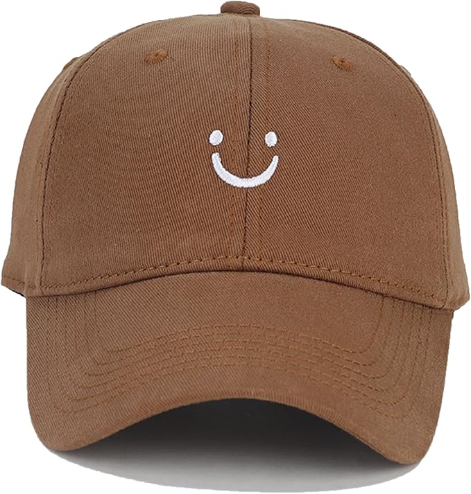 Umeepar Smile Face Baseball Cap for Women Men Adjustable Low Profile Unstructured Cotton Dad Hat