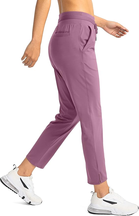 Soothfeel Women's Pants with 4 Pockets 7/8 Stretch High Waisted Sweatpants Travel Athletic Work Golf Pants for Women