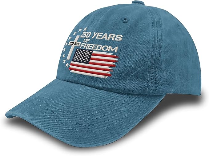 US 250th Anniversary Hat, Patriotic Embroidered Cap, 1776-2026 Freedom Celebration, 250 Years American History Gift Patriots