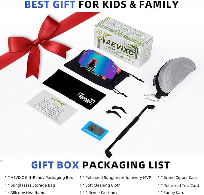 2-Sizes Kids Youth Baseball Sunglasses Men Women Vipers Sunglasses Softball Boys Girl True Polarization &UV Protection