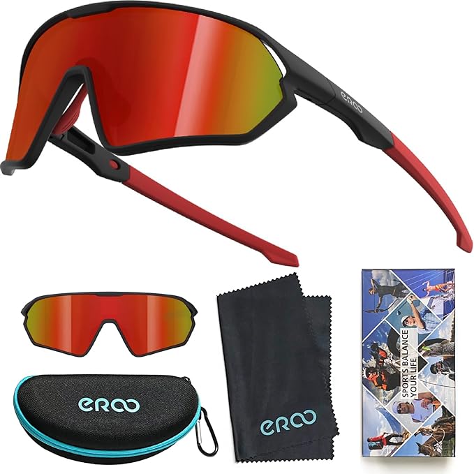 Youth Baseball Polarized Kids Sunglasses for Boys Girls Age 6-12 with Carrying Case Cycling Softball Padel Lightweight