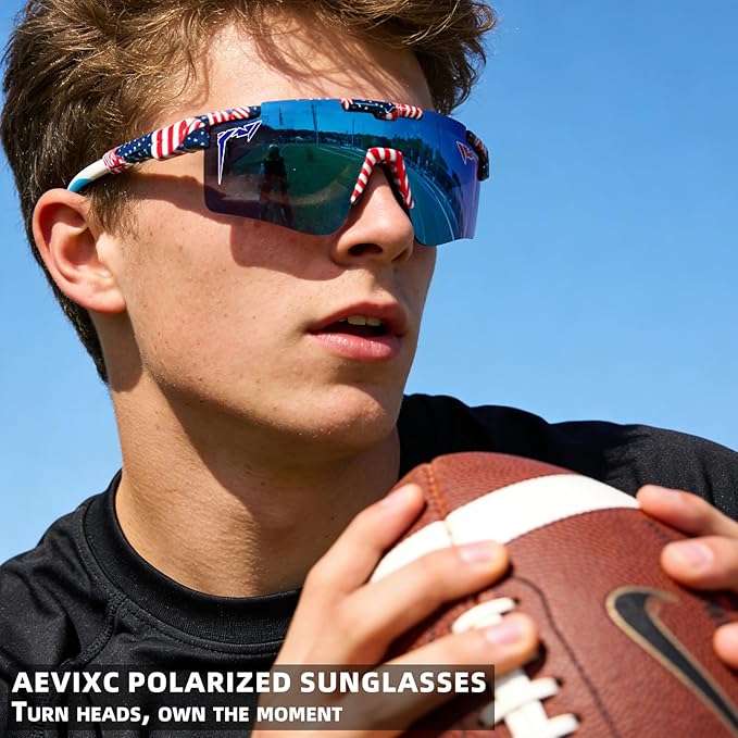 2-Sizes Kids Youth Baseball Sunglasses Men Women Vipers Sunglasses Softball Boys Girl True Polarization &UV Protection