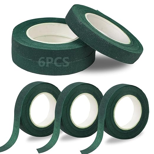 6 Roll Floral Tape 1/2inch Flower Tape Dark Green, Floral Tapes by DSUWAZU