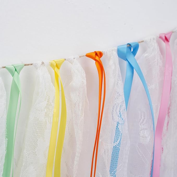 MEEDEE Pastel Rainbow Ribbon Assortment Satin Rainbow Colored Ribbon 3/8" X 50 - Image 5