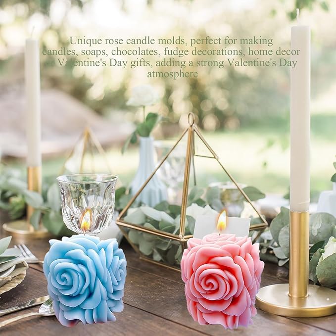 Rose Candle Silicone Molds Valentine's Day Handmade 3D Candle Molds - Image 2