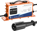 WAVLINK Golf Cart Smart Battery Charger GS950C - 48V 15A Max, 810W Output, IP67 Waterproof, LiFePO4/NMC/Lead-Acid Compatible, Intelligent Charging with CPU-Controlled PWM Technology