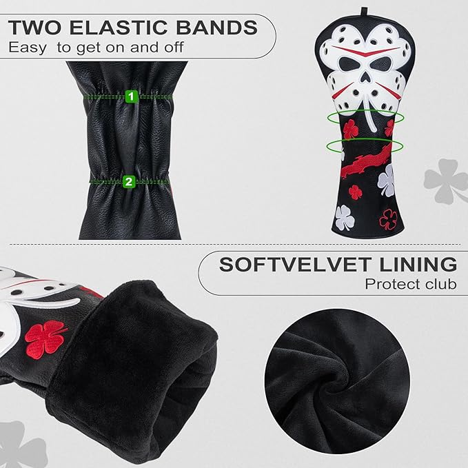 Big Crazy Golf Headcovers - Funny Golf Club Covers - Driver Headcover with Tour Grade PU Leather - Golf Driver Headcover, Waterproof Golf Head Covers, Soft Lining Golf Gift