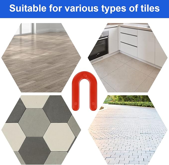 DGSL Tile Leveling System Tile Spacers 1/8 Inch, 300 pieces Horseshoe Shim U - Image 4
