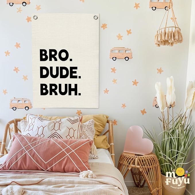 Boys Room Decor, Playroom Wall Decor, Bro Dude Bruh Wall Hanging Pennant Flag - Image 7