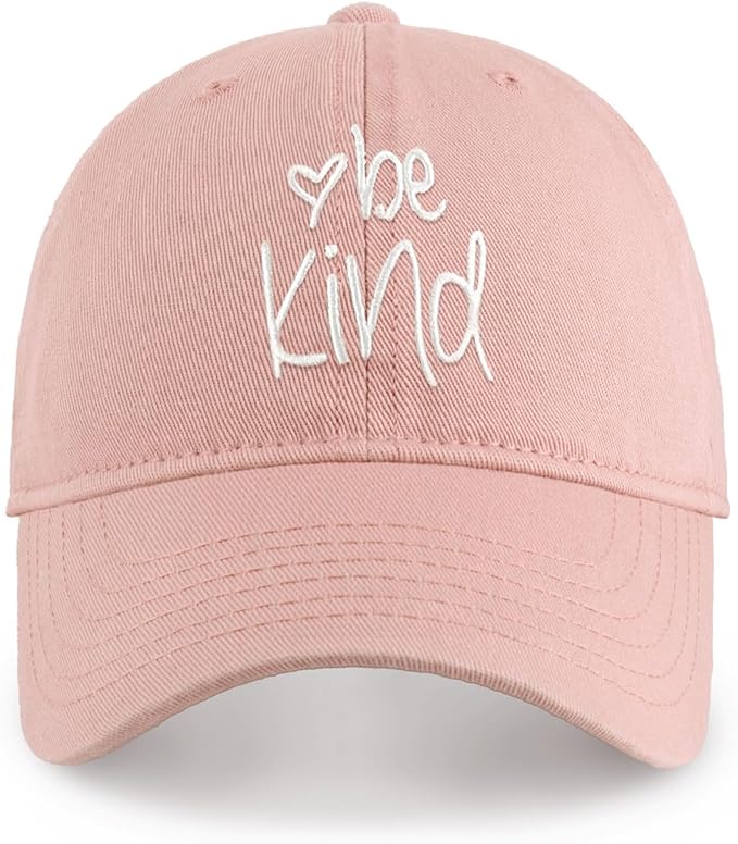CHOK.LIDS Be Kind Trendy Womens Baseball Cap Unisex Fashion Cotton Polo Style Fun Inspirational Saying Seasonal Headwear