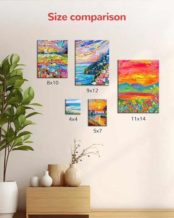 Mini Canvas Boards for Painting 36 Pack, 4x4 Inch Canvas Panels, 100% Cotton - Image 6