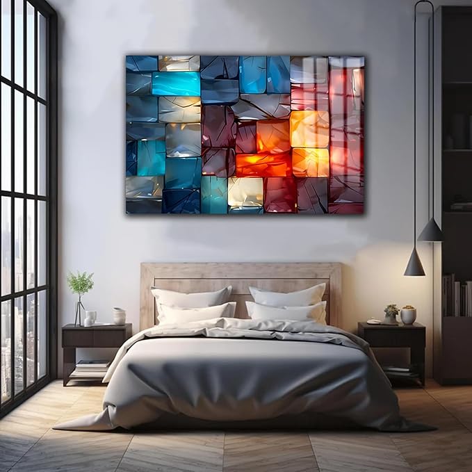 Magical Light Play and Stunning Colors Printed Tempered Glass Wall Art Painting - Image 8