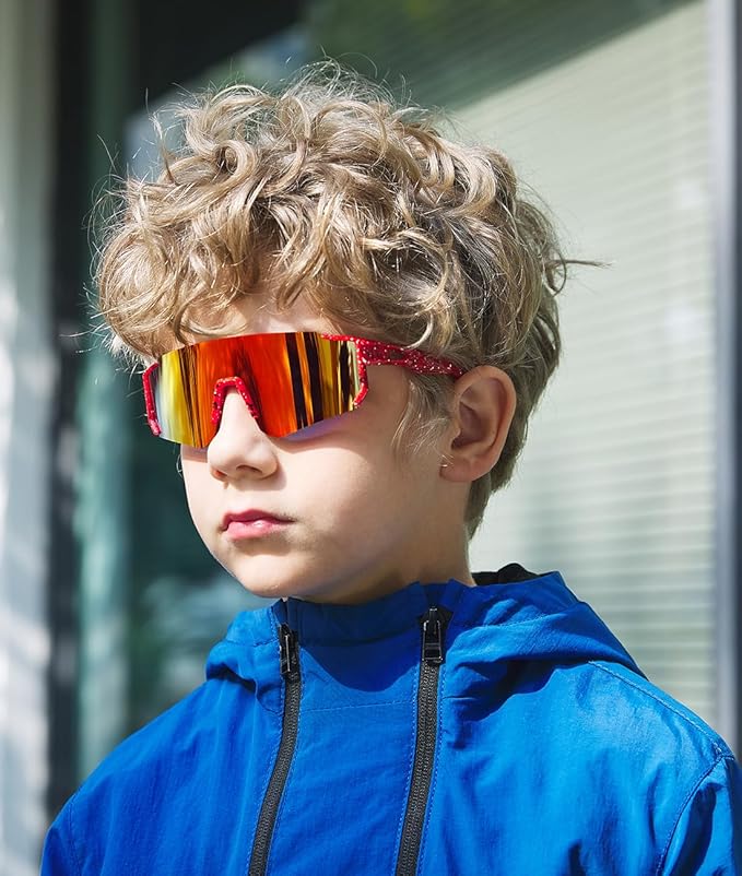 SEKKAF Youth Baseball Sunglasses Kids Sports Sunglasses for Boys Girls Softball Cycling Glasses UV400 Protection