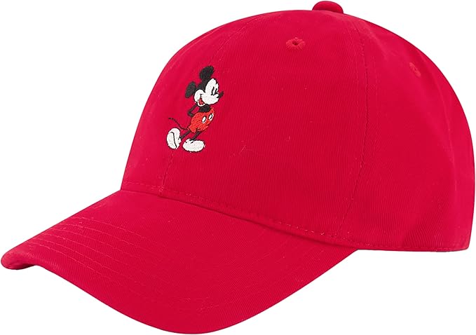 Disney Mickey Mouse Embroidered Cotton Adjustable Dad Hat with Curved Brim