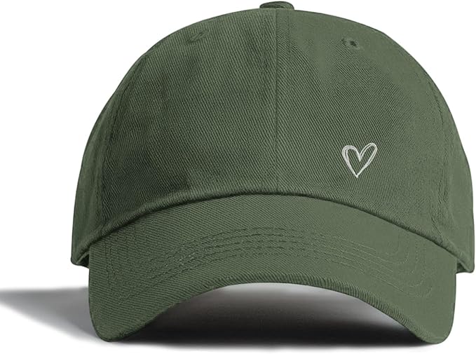 Pairxily Vintage Heart Embroidered Baseball Cap Distressed Adjustable Hat for Women Low Profile Dad Hats Unisex Cotton Cap
