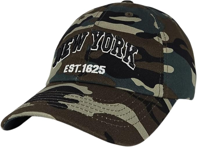 Elidan NY Dad Hat New York EST.1625 Cotton Cap, Adjust Buckle Strap, Unstructured Low-Profile NY Baseball Cap for Men & Women