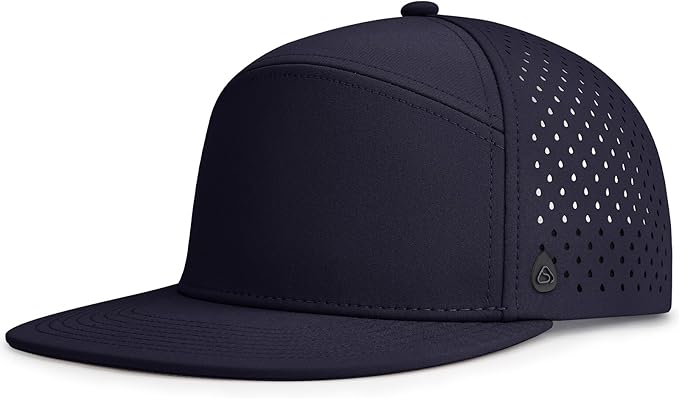 AOPREL Flat Brim Baseball Cap for Men Adjustable Water-Resistant Performance Hat with Breathable Laser Perforated